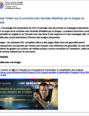 Trousse Twitter sur la conduite avec facultés affaiblies par la drogue au Canada