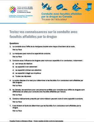Testez vos connaissances sur la conduite avec facultés affaiblies par la drogue