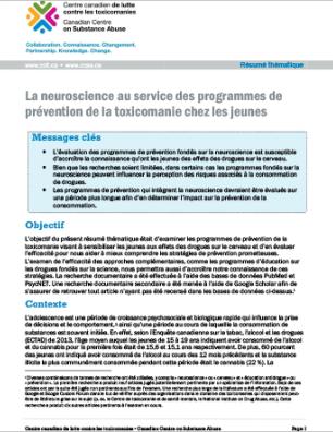 La neuroscience au service des programmes de prévention de la toxicomanie chez les jeunes (Résumé thématique)