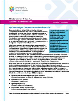 Entrevue motivationnelle (Série Les principes de base de…)
