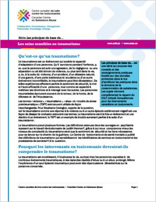 Trousse pour soin sensibles au traumatisme (Série Les principes de base de...)