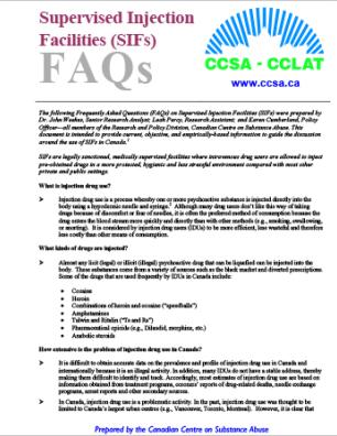 Supervised Injection Facilities (SIFs): FAQs