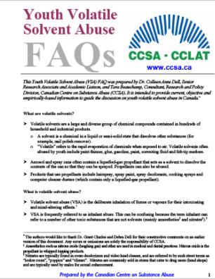 Youth Volatile Solvent Abuse FAQs