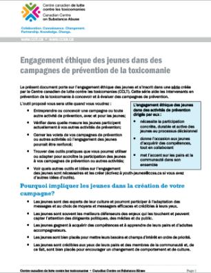 Engagement éthique des jeunes dans des campagnes de prévention de la toxicomanie