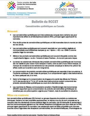Cannabinoïdes synthétiques au Canada : Bulletin du RCCET
