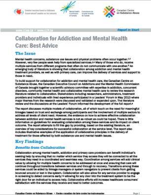 Collaboration for Addiction and Mental Health Care: Best Advice (Report in Short)