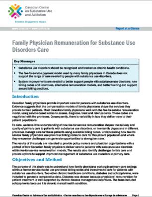 Family Physician Remuneration for Substance Use Disorders Care (Report at a Glance)