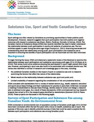 Substance Use, Sport and Youth: Canadian Surveys