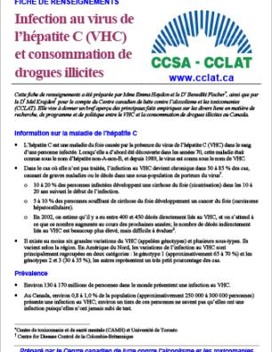 Infection au virus de l’hépatite C (VHC) et consommation de drogues illicites : Fiche de renseignements