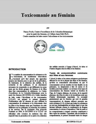 Toxicomanie au féminin