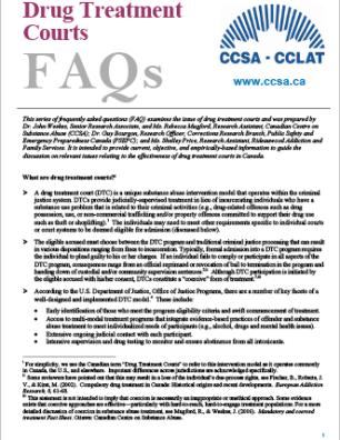 Drug Treatment Courts FAQ