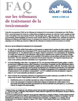 FAQ sur les tribunaux de traitement de la toxicomanie