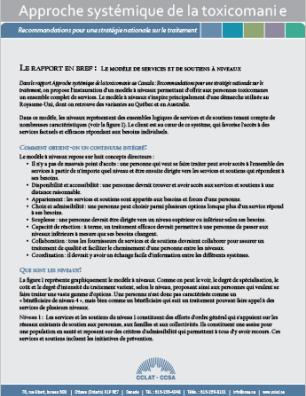 Le rapport en bref : Le modèle de services et de soutiens à niveaux