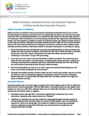 Edibles, Extracts and Topicals: A Primer on the New Cannabis Products