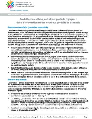 Produits comestibles, extraits et produits topiques : introduction aux nouveaux produits du cannabis