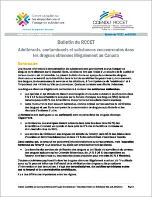 Adultérants, contaminants et substances cooccurrentes dans les drogues obtenues illégalement au Canada (Bulletin du RCCET)