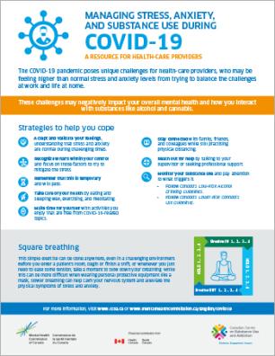   Managing Stress, Anxiety And Substance Use During Covid-19: A Resource For Healthcare Providers [infographic]