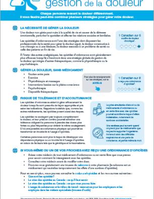 Les opioïdes et la gestion de la douleur [affiche]