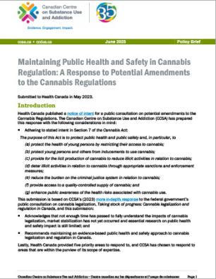 Notice of Intent – public consultation on potential amendments to the Cannabis Regulations