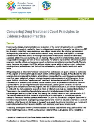 Comparing Drug Treatment Court Principles to Evidence-Based Practice
