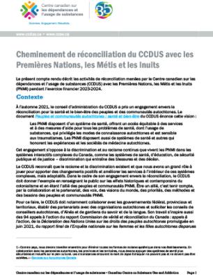 Cheminement de réconciliation du CCDUS avec les Premières Nations, les Métis et les Inuits
