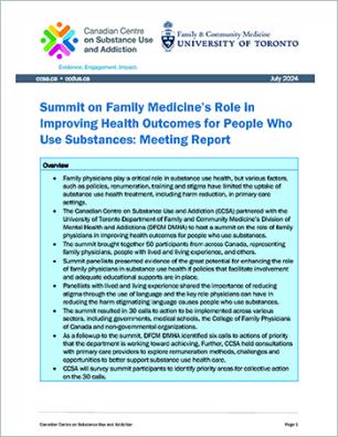 Summit on Family Medicine’s Role in Improving Health Outcomes for People Who Use Substances: Meeting Report