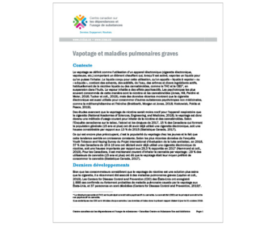 Vapotage et maladies pulmonaires graves
