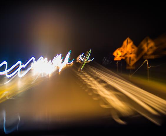 Blurry road.