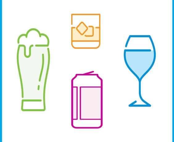 Graphic of different types of alcoholic beverages