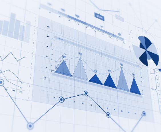 Graphic showing various charts, graphs and data visualizations.